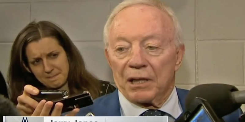 Illustration for article titled Reporter's Bullshit Detector Goes Off As Jerry Jones Praises Greg Hardy